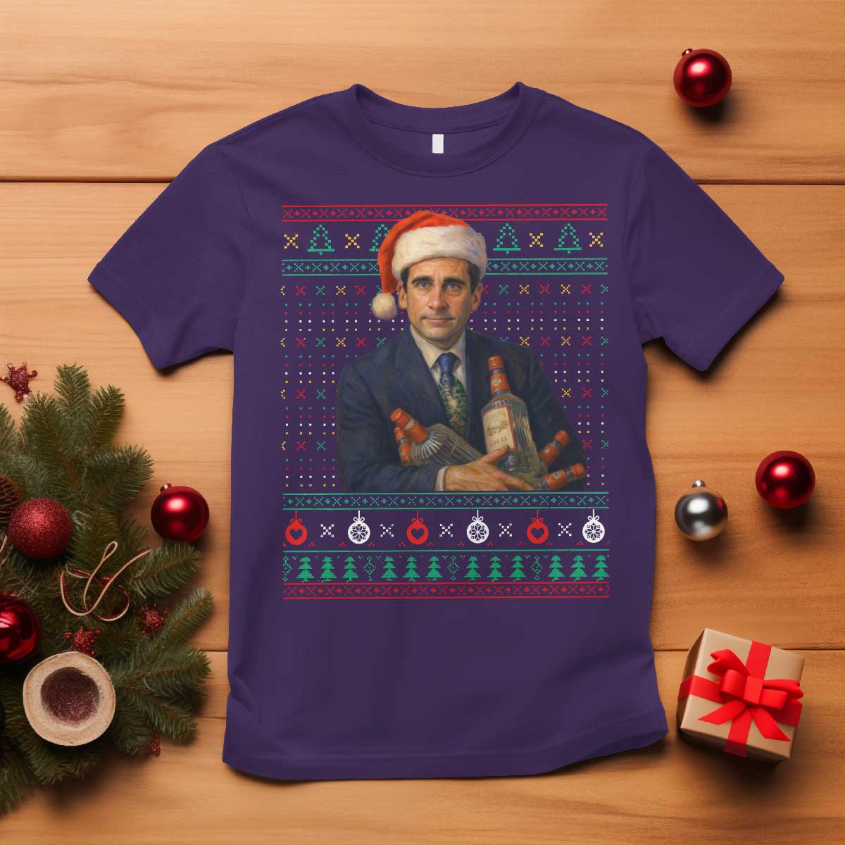 Office Christmas Movie T Shirt Funny Retro 90s Movie Ugly Xmas - Wonder Print Shop