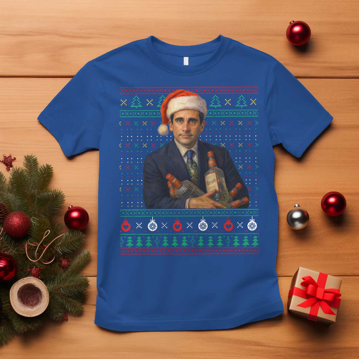 Office Christmas Movie T Shirt Funny Retro 90s Movie Ugly Xmas - Wonder Print Shop