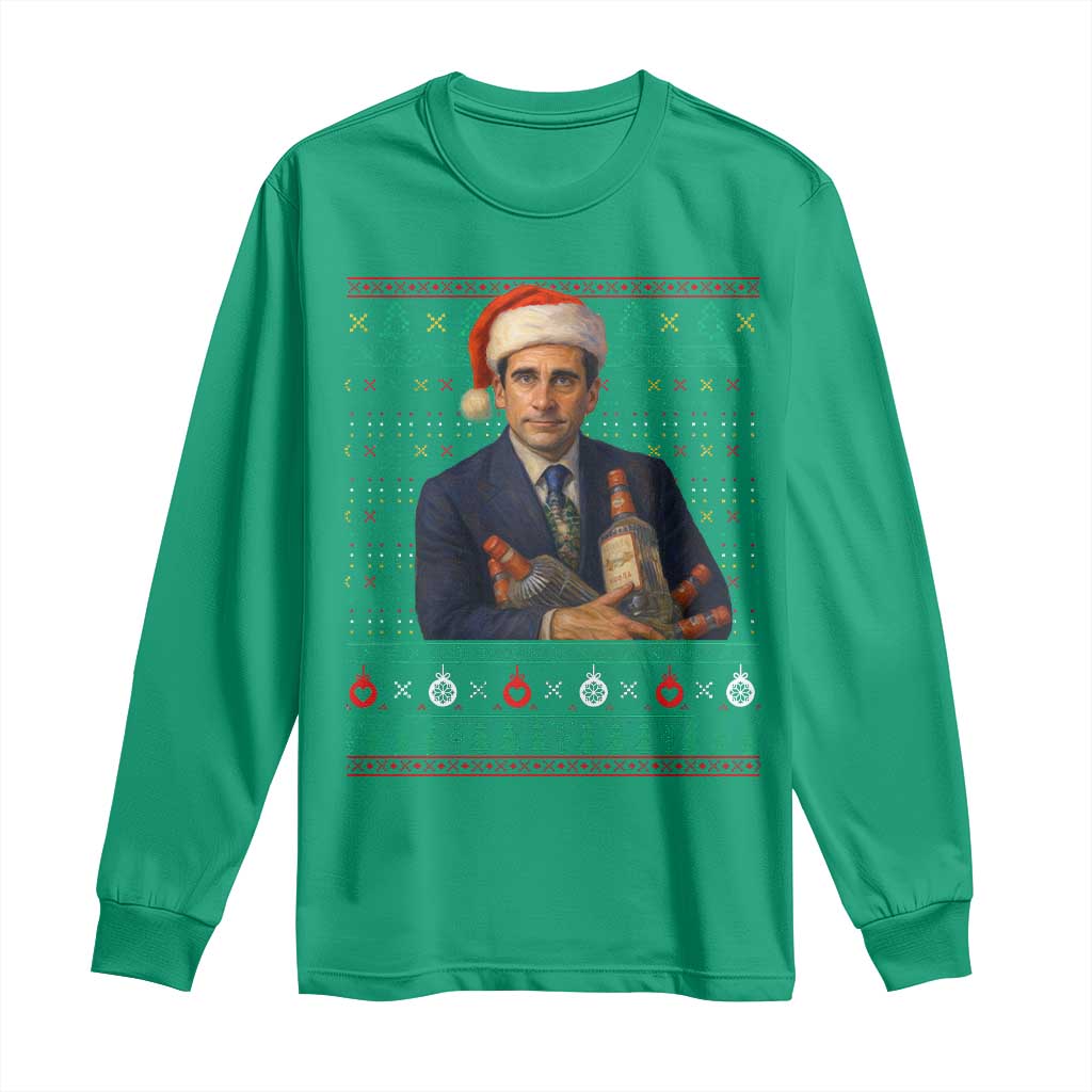 Office Christmas Movie Long Sleeve Shirt Funny Retro 90s Movie Ugly Xmas - Wonder Print Shop