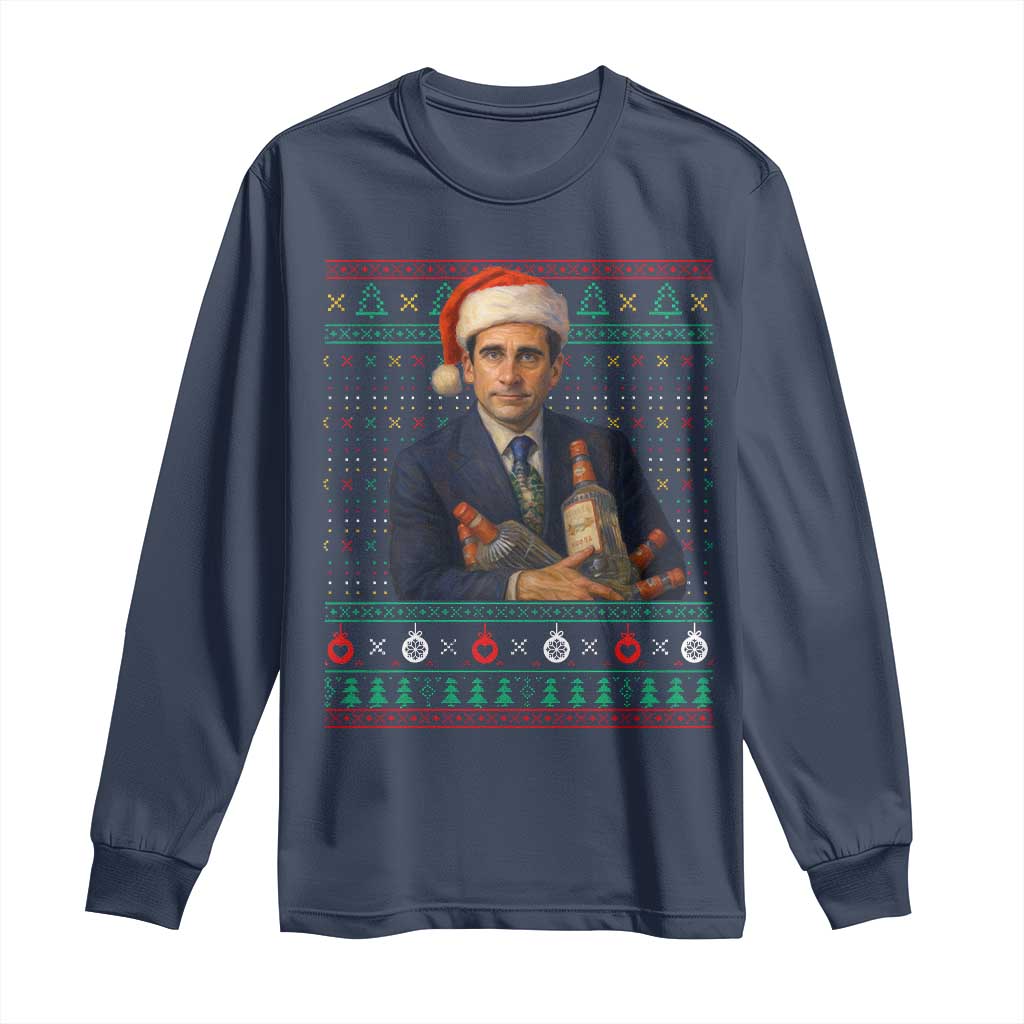 Office Christmas Movie Long Sleeve Shirt Funny Retro 90s Movie Ugly Xmas - Wonder Print Shop