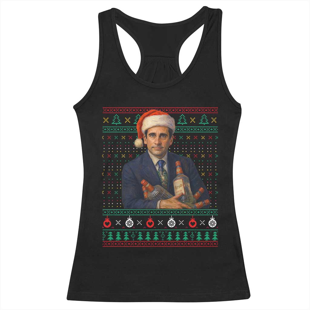 Office Christmas Movie Racerback Tank Top Funny Retro 90s Movie Ugly Xmas - Wonder Print Shop