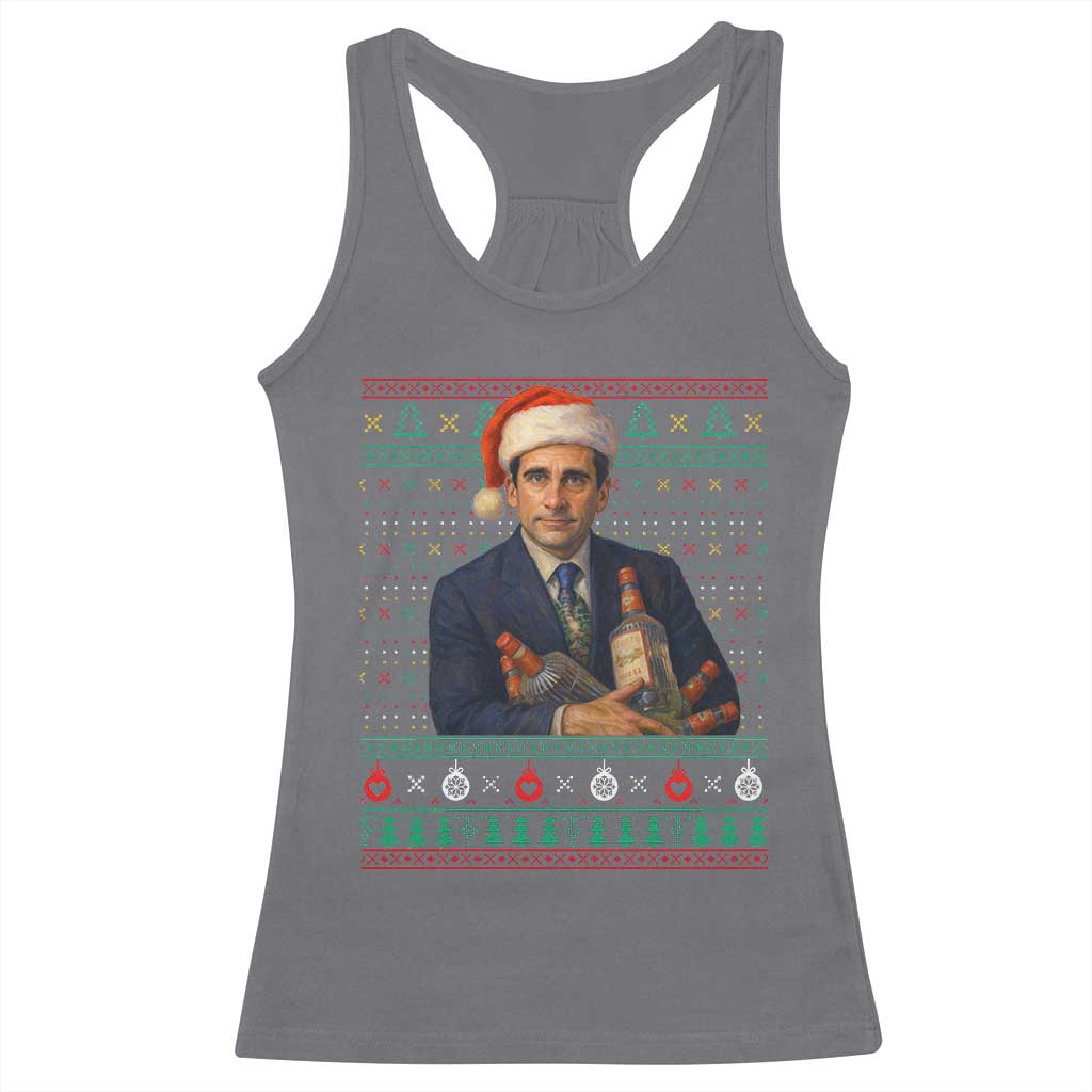 Office Christmas Movie Racerback Tank Top Funny Retro 90s Movie Ugly Xmas - Wonder Print Shop