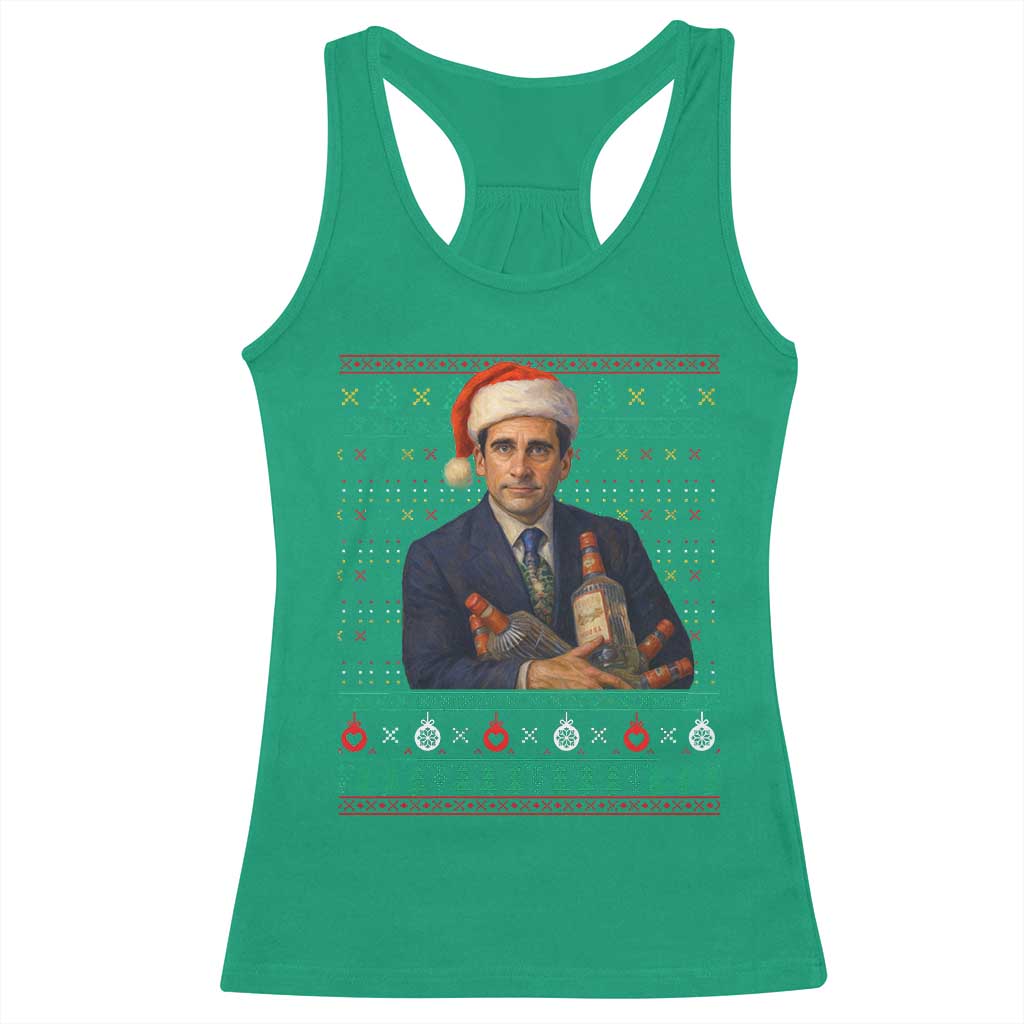 Office Christmas Movie Racerback Tank Top Funny Retro 90s Movie Ugly Xmas - Wonder Print Shop