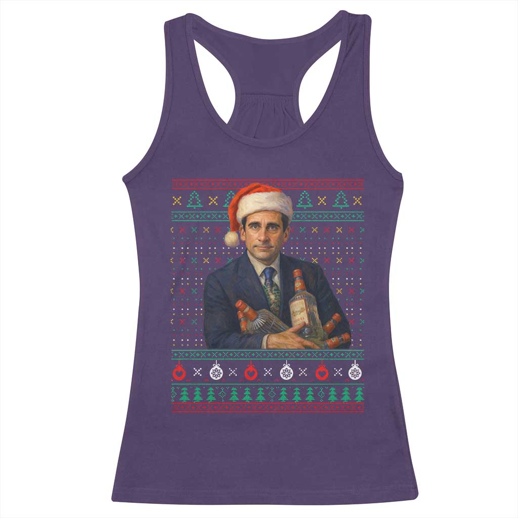 Office Christmas Movie Racerback Tank Top Funny Retro 90s Movie Ugly Xmas - Wonder Print Shop