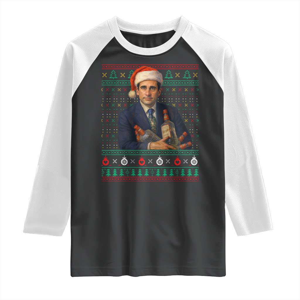 Office Christmas Movie Raglan Shirt Funny Retro 90s Movie Ugly Xmas - Wonder Print Shop