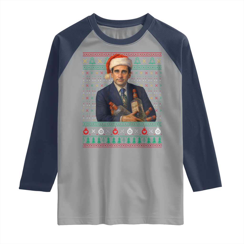 Office Christmas Movie Raglan Shirt Funny Retro 90s Movie Ugly Xmas - Wonder Print Shop