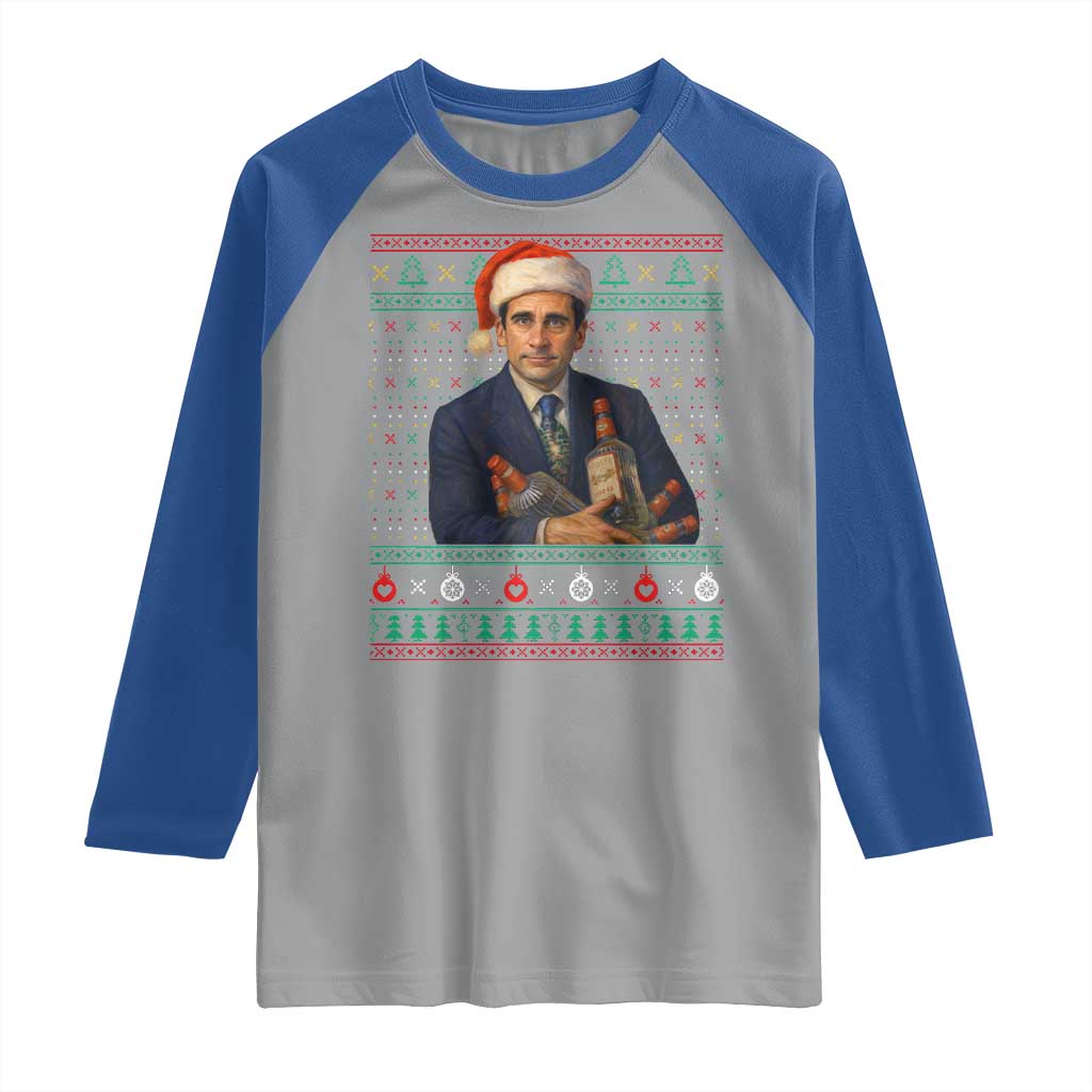 Office Christmas Movie Raglan Shirt Funny Retro 90s Movie Ugly Xmas - Wonder Print Shop