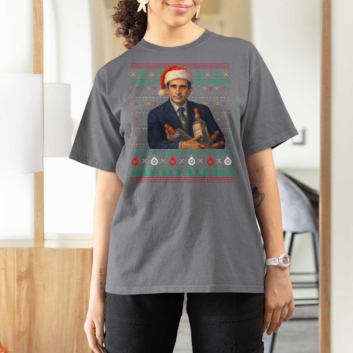 Office Christmas Movie T Shirt For Women Funny Retro 90s Movie Ugly Xmas - Wonder Print Shop