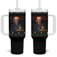 Office Christmas Movie Tumbler With Handle Funny Retro 90s Movie Ugly Xmas - Wonder Print Shop