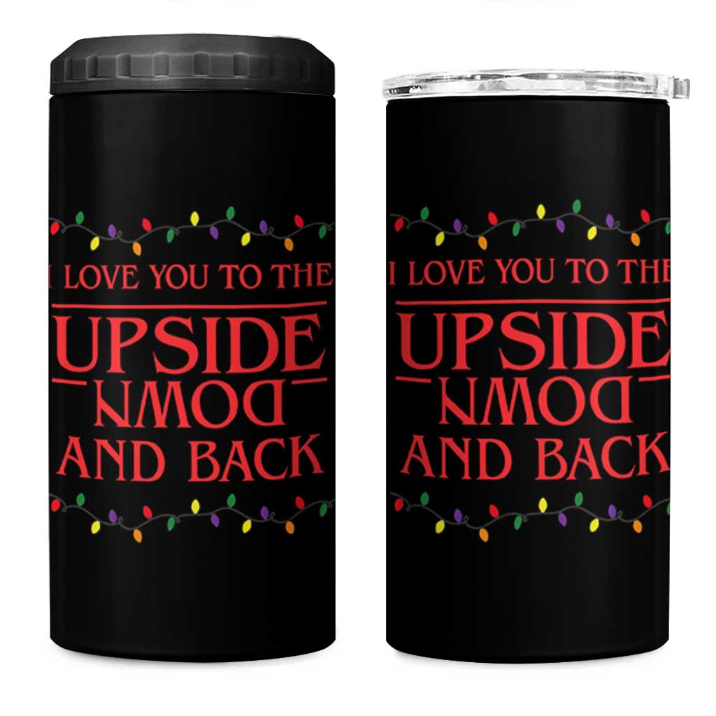I Love You To The Upside Down Stranger Christmas 4 in 1 Can Cooler Tumbler And Back Ugly Xmas Lights - Wonder Print Shop