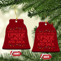 I Love You To The Upside Down Stranger Christmas Ceramic Ornament And Back Ugly Xmas Lights - Wonder Print Shop
