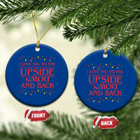 I Love You To The Upside Down Stranger Christmas Ceramic Ornament And Back Ugly Xmas Lights - Wonder Print Shop