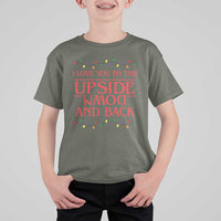 I Love You To The Upside Down Stranger Christmas T Shirt For Kid And Back Ugly Xmas Lights - Wonder Print Shop