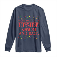 I Love You To The Upside Down Stranger Christmas Long Sleeve Shirt And Back Ugly Xmas Lights - Wonder Print Shop