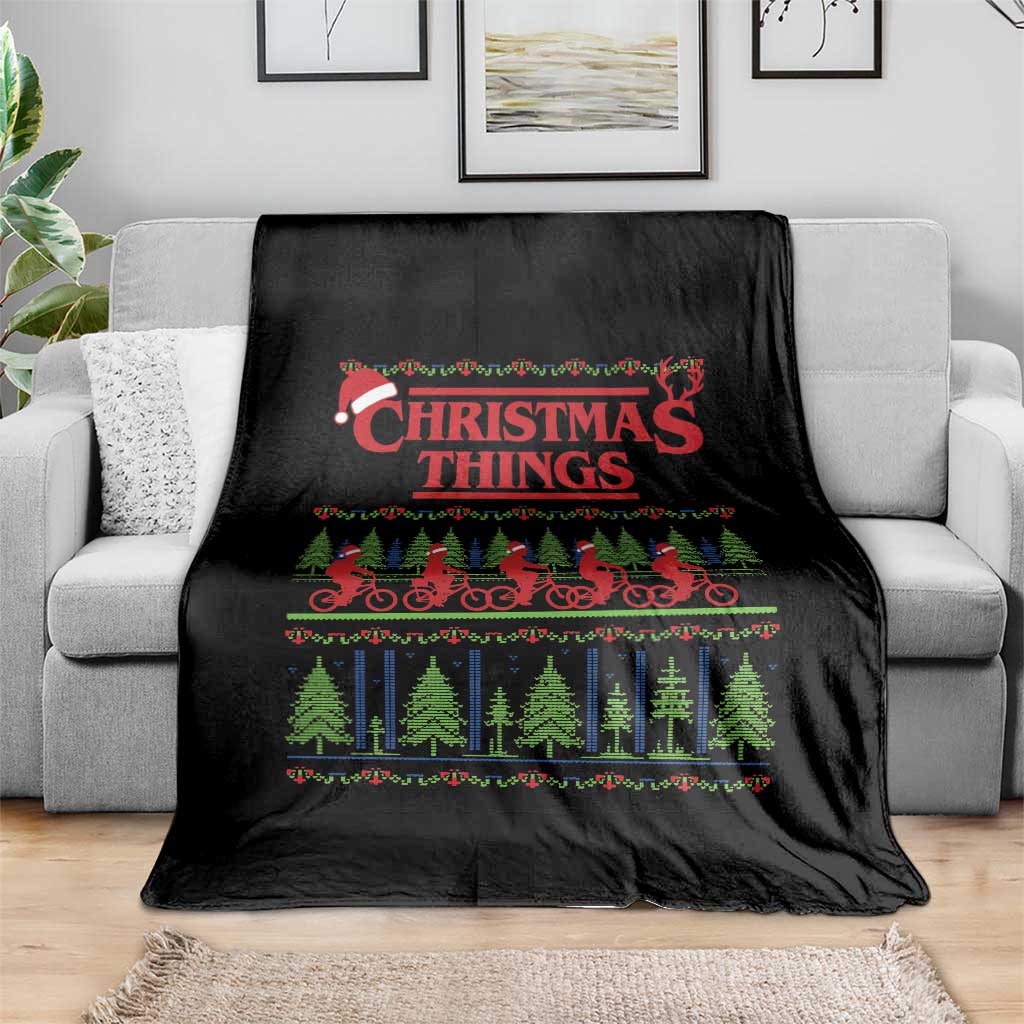 Christmas Things Throw Blanket Vintage Movie TV Series Retro - Wonder Print Shop
