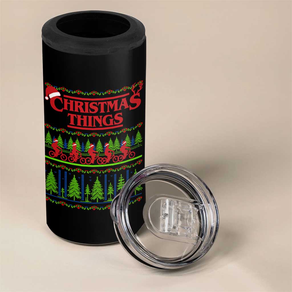 Christmas Things 4 in 1 Can Cooler Tumbler Vintage Movie TV Series Retro - Wonder Print Shop
