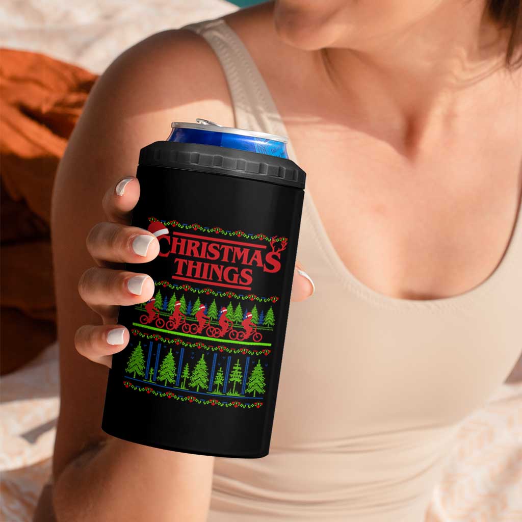 Christmas Things 4 in 1 Can Cooler Tumbler Vintage Movie TV Series Retro - Wonder Print Shop