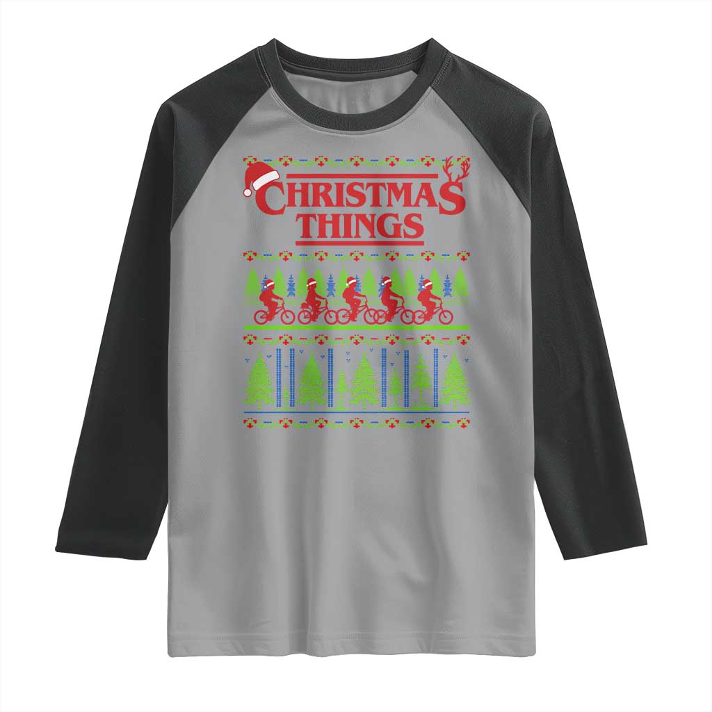 Christmas Things Raglan Shirt Vintage Movie TV Series Retro - Wonder Print Shop
