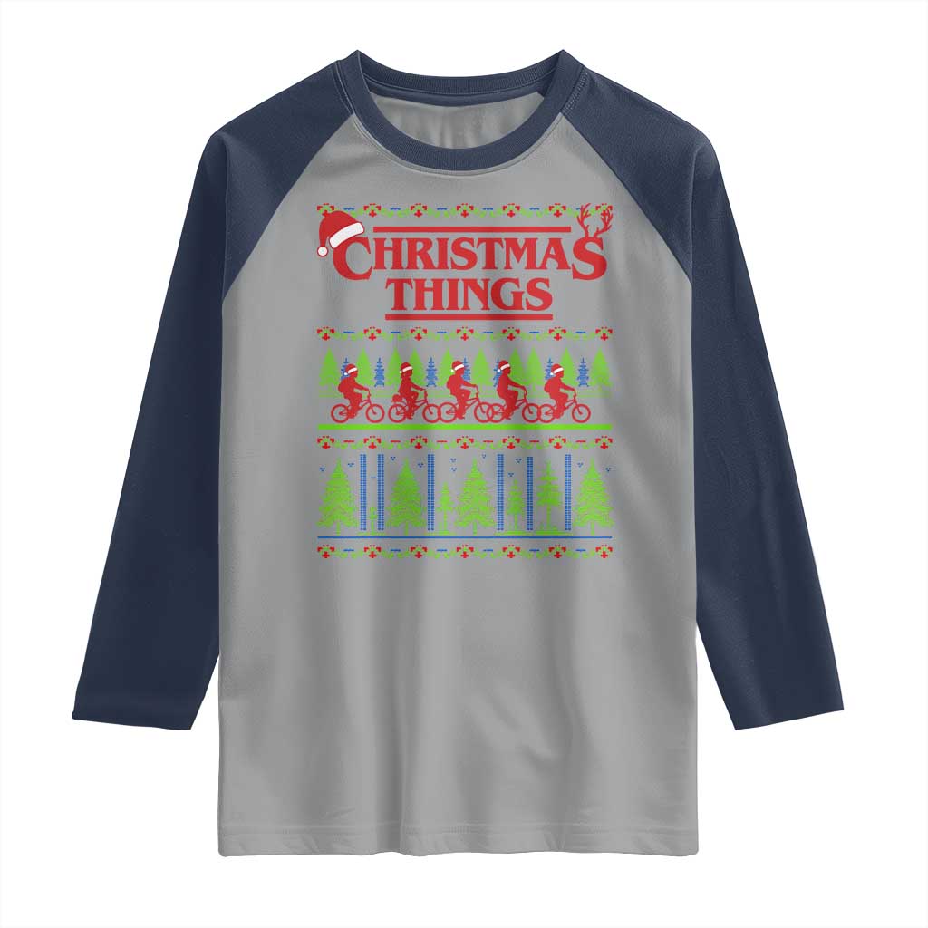 Christmas Things Raglan Shirt Vintage Movie TV Series Retro - Wonder Print Shop