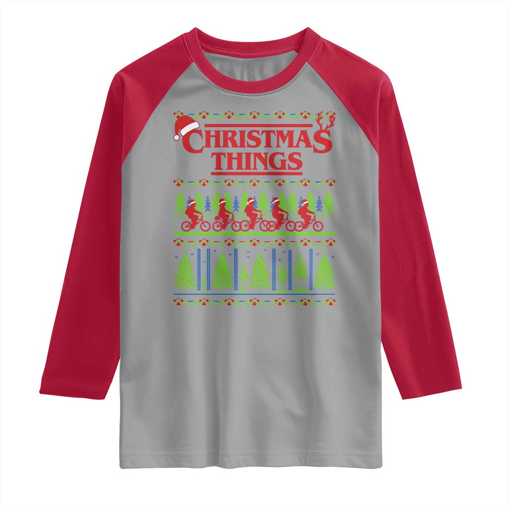 Christmas Things Raglan Shirt Vintage Movie TV Series Retro - Wonder Print Shop