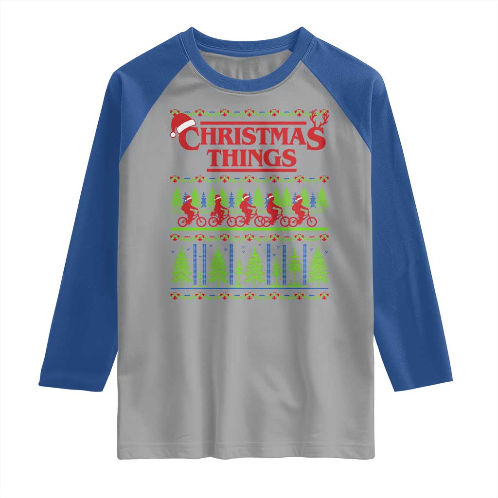 Christmas Things Raglan Shirt Vintage Movie TV Series Retro - Wonder Print Shop