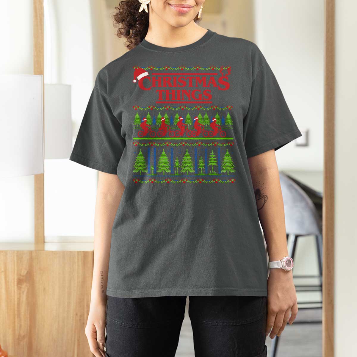 Christmas Things T Shirt For Women Vintage Movie TV Series Retro - Wonder Print Shop