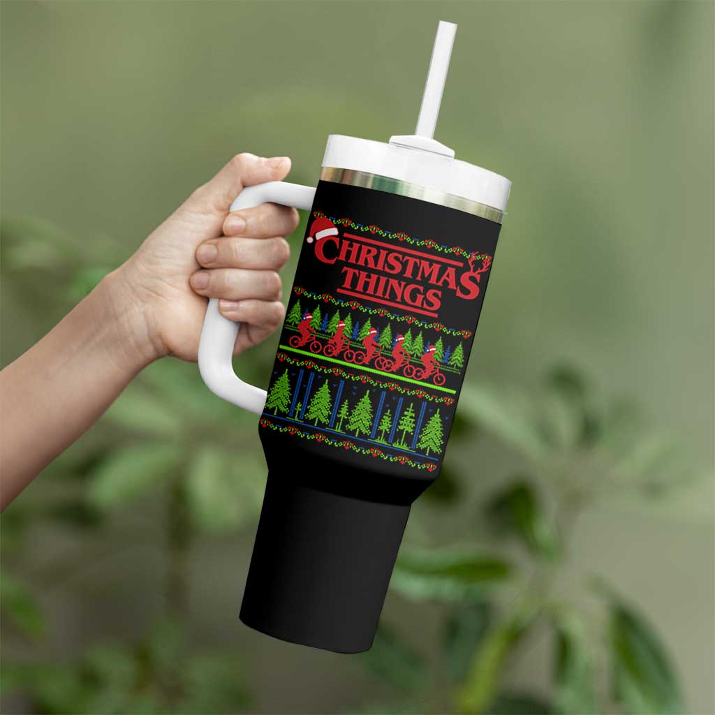 Christmas Things Tumbler With Handle Vintage Movie TV Series Retro - Wonder Print Shop