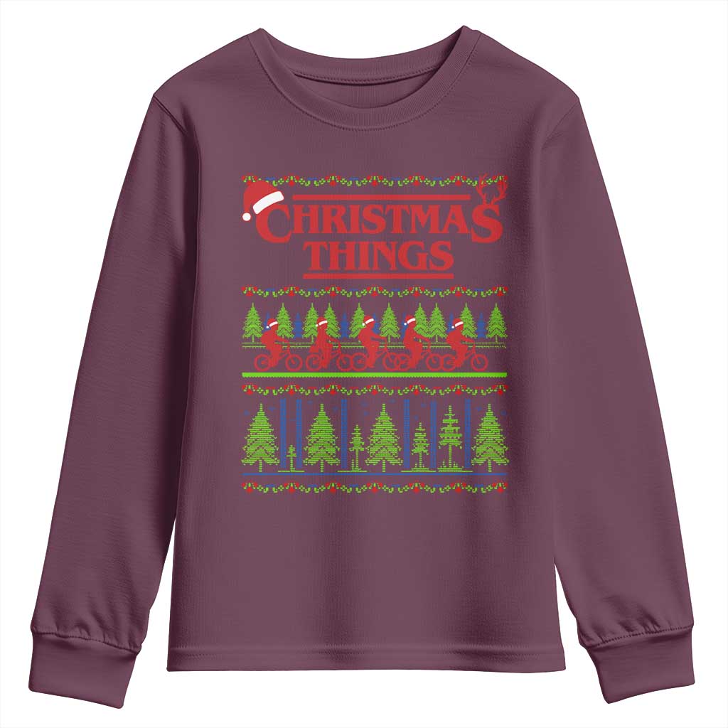 Christmas Things Youth Sweatshirt Vintage Movie TV Series Retro - Wonder Print Shop