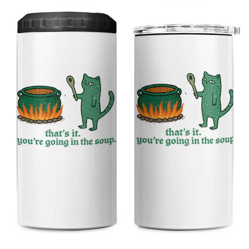 Sarcastic Cat Meme 4 in 1 Can Cooler Tumbler Weirdcore Dark Humor - Wonder Print Shop