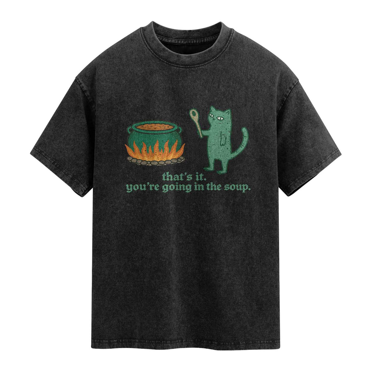Sarcastic Cat Meme Washed Cotton T-Shirt Weirdcore Dark Humor