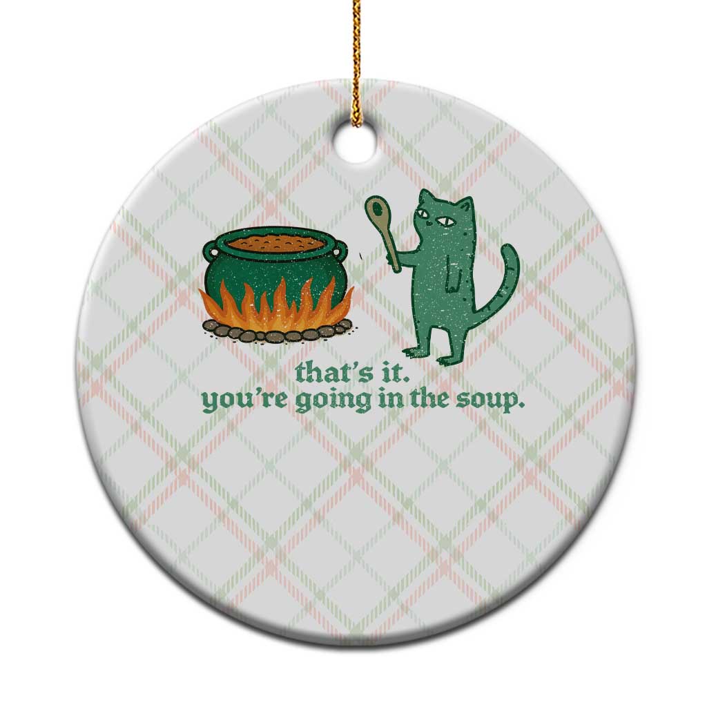 Sarcastic Cat Meme Ceramic Ornament Weirdcore Dark Humor - Wonder Print Shop