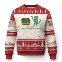 Sarcastic Cat Meme Ugly Christmas Sweater Weirdcore Dark Humor - Wonder Print Shop