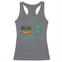 Sarcastic Cat Meme Racerback Tank Top Weirdcore Dark Humor - Wonder Print Shop