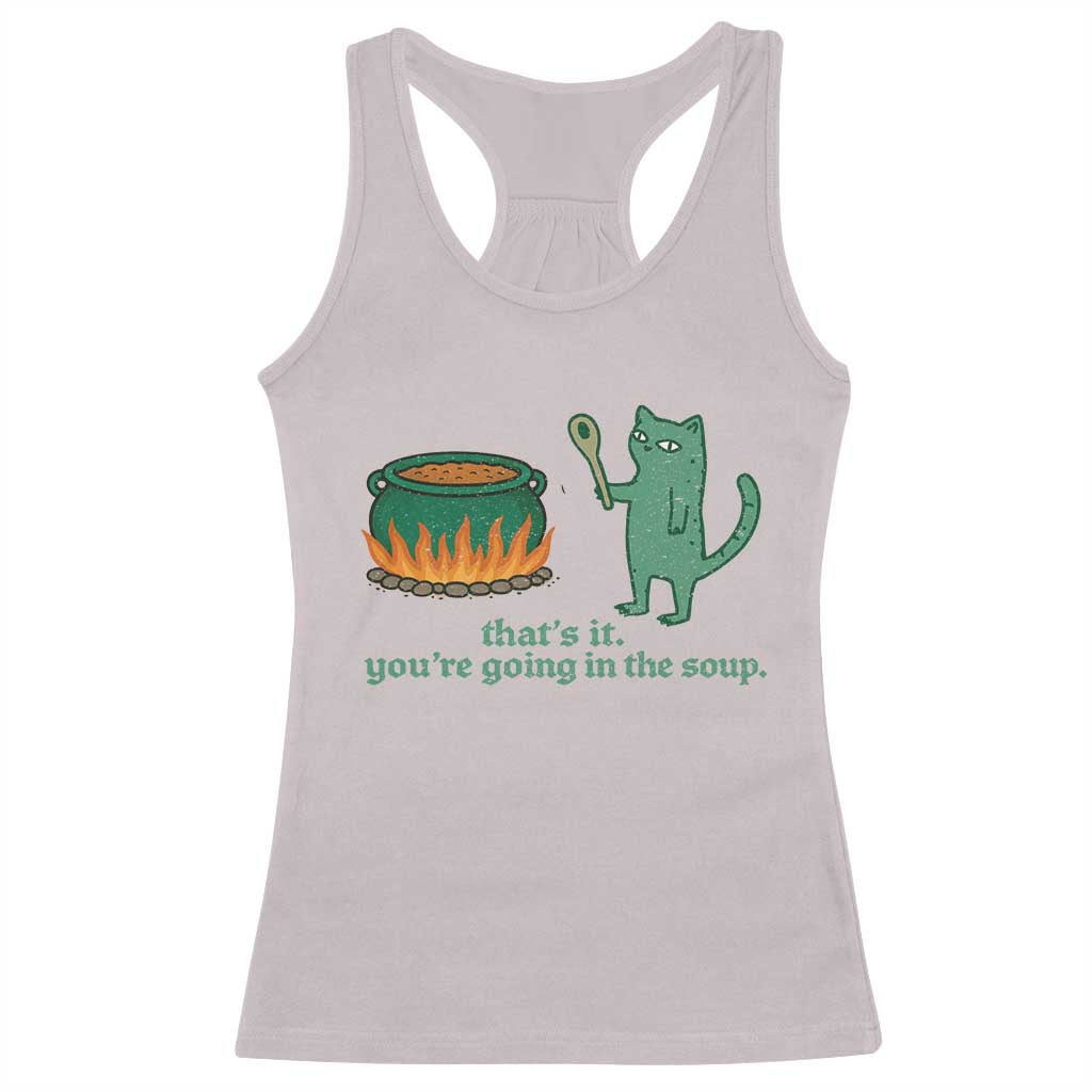 Sarcastic Cat Meme Racerback Tank Top Weirdcore Dark Humor - Wonder Print Shop