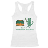 Sarcastic Cat Meme Racerback Tank Top Weirdcore Dark Humor - Wonder Print Shop