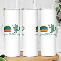 Sarcastic Cat Meme Skinny Tumbler Weirdcore Dark Humor - Wonder Print Shop