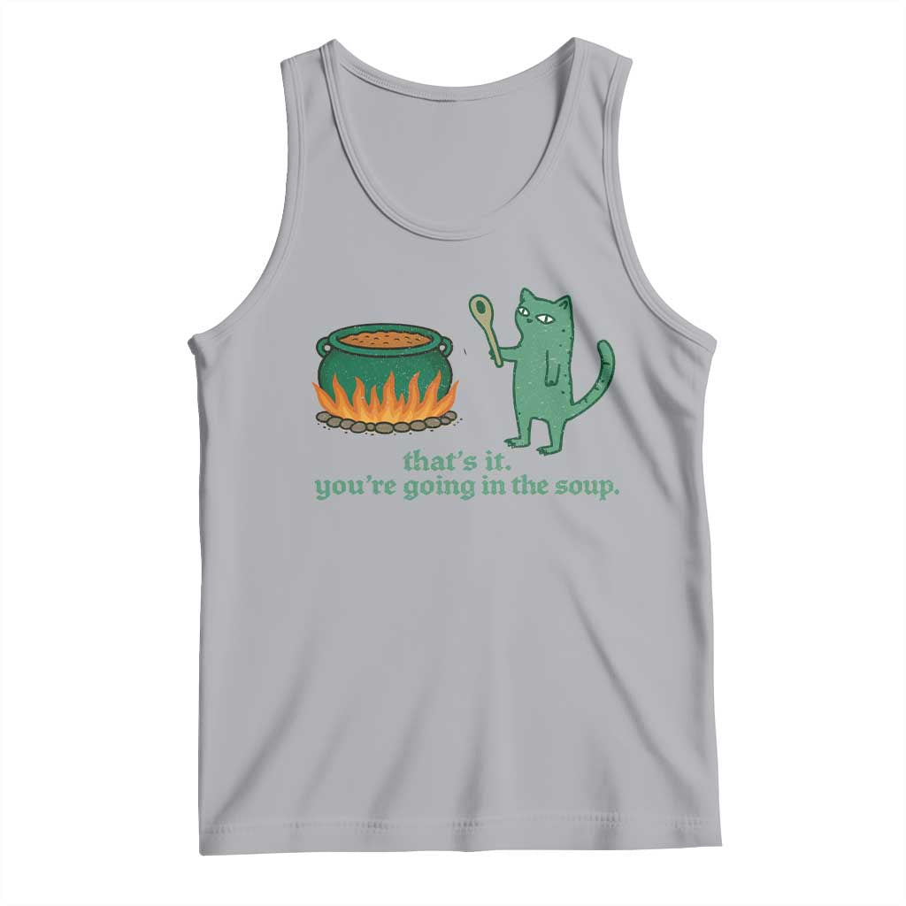 Sarcastic Cat Meme Tank Top Weirdcore Dark Humor - Wonder Print Shop