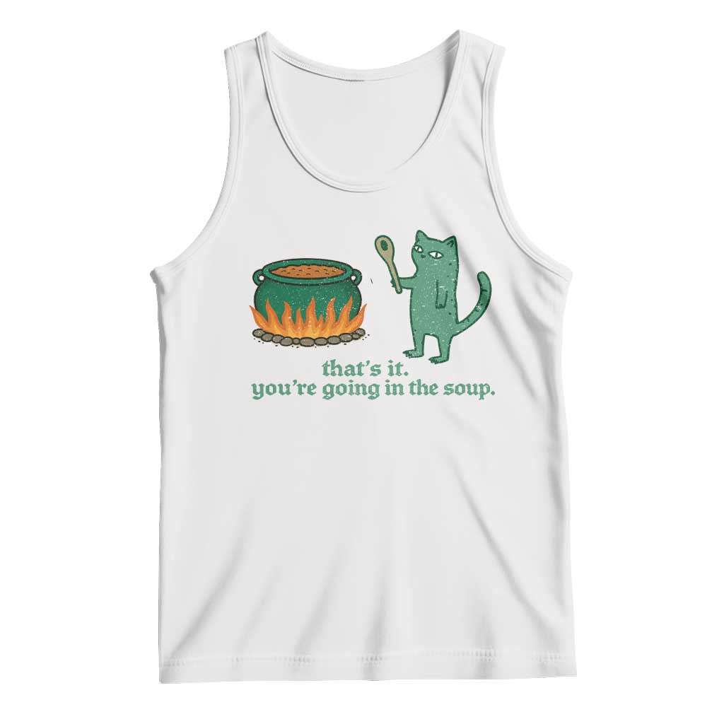 Sarcastic Cat Meme Tank Top Weirdcore Dark Humor - Wonder Print Shop