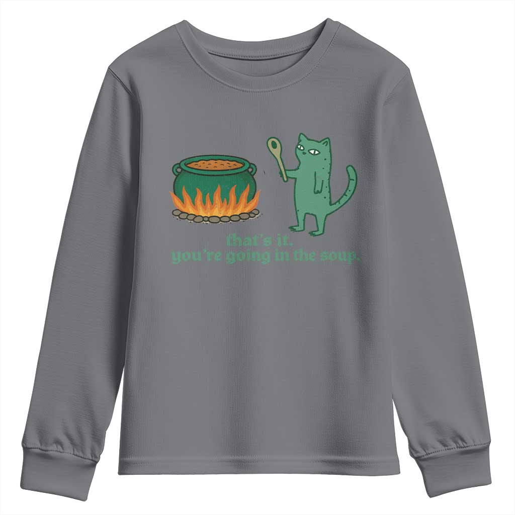 Sarcastic Cat Meme Youth Sweatshirt Weirdcore Dark Humor - Wonder Print Shop