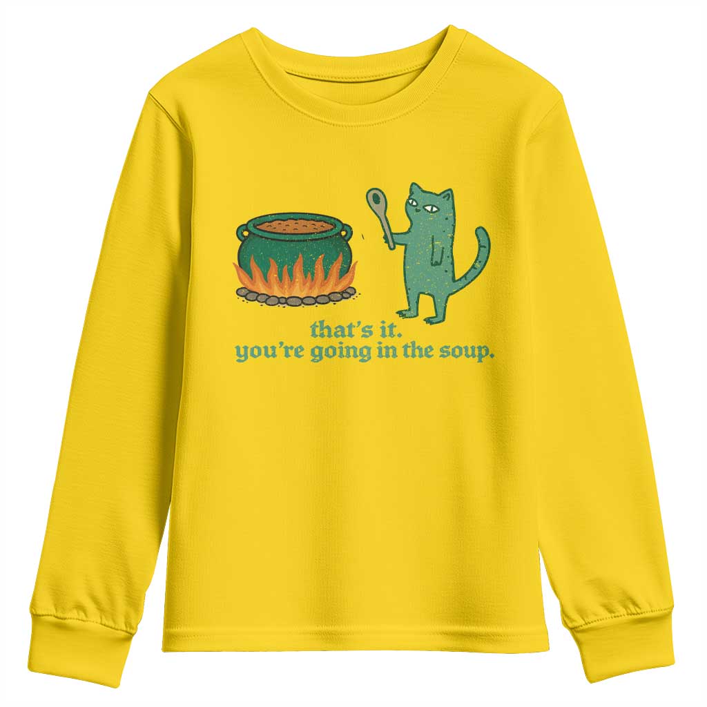 Sarcastic Cat Meme Youth Sweatshirt Weirdcore Dark Humor - Wonder Print Shop