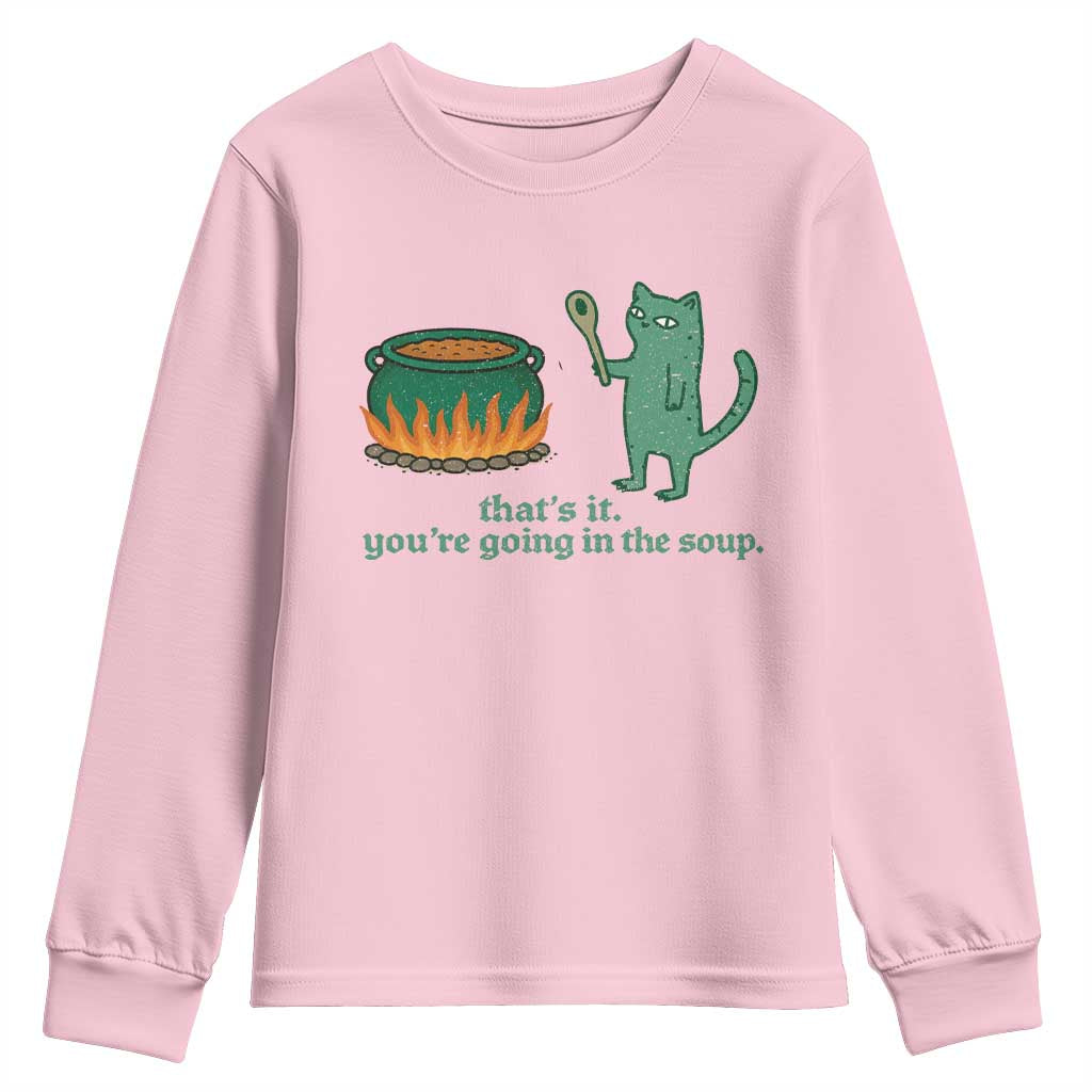 Sarcastic Cat Meme Youth Sweatshirt Weirdcore Dark Humor - Wonder Print Shop