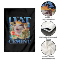 I Eat Cement Cursed Cat Garden Flag Funny Cat Meme Ironic - Wonder Print Shop