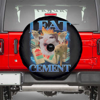 I Eat Cement Cursed Cat Spare Tire Cover Funny Cat Meme Ironic - Wonder Print Shop