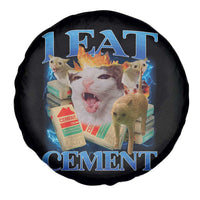 I Eat Cement Cursed Cat Spare Tire Cover Funny Cat Meme Ironic - Wonder Print Shop