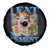 I Eat Cement Cursed Cat Spare Tire Cover Funny Cat Meme Ironic - Wonder Print Shop