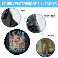 I Eat Cement Cursed Cat Spare Tire Cover Funny Cat Meme Ironic - Wonder Print Shop