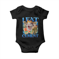 I Eat Cement Cursed Cat Baby Onesie Funny Cat Meme Ironic - Wonder Print Shop