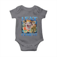 I Eat Cement Cursed Cat Baby Onesie Funny Cat Meme Ironic - Wonder Print Shop