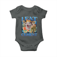 I Eat Cement Cursed Cat Baby Onesie Funny Cat Meme Ironic - Wonder Print Shop