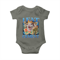 I Eat Cement Cursed Cat Baby Onesie Funny Cat Meme Ironic - Wonder Print Shop